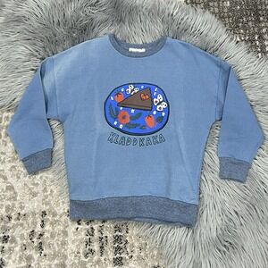WANDER & WONDER Denim Blue Kladdkaka Sweatshirt Size 3-4T *Read